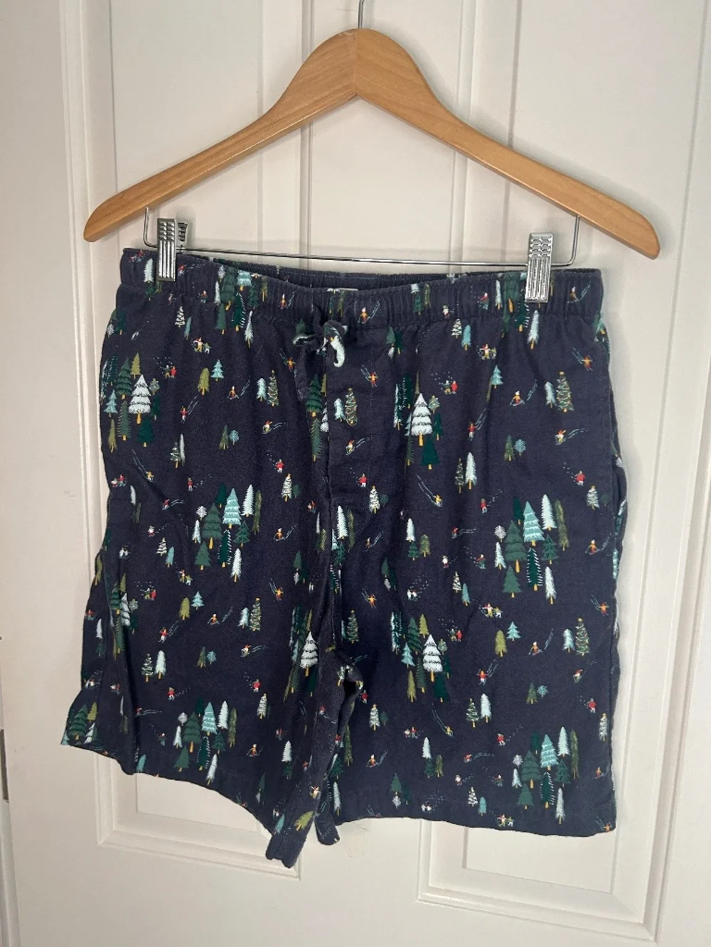 Garnet Hill Men's Organic-Pima-Cotton Flannel Shorts - Size Medium